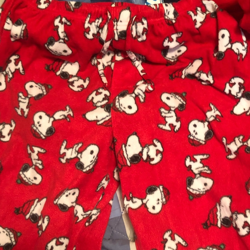 Red Snoopy Print  Pajama Pants